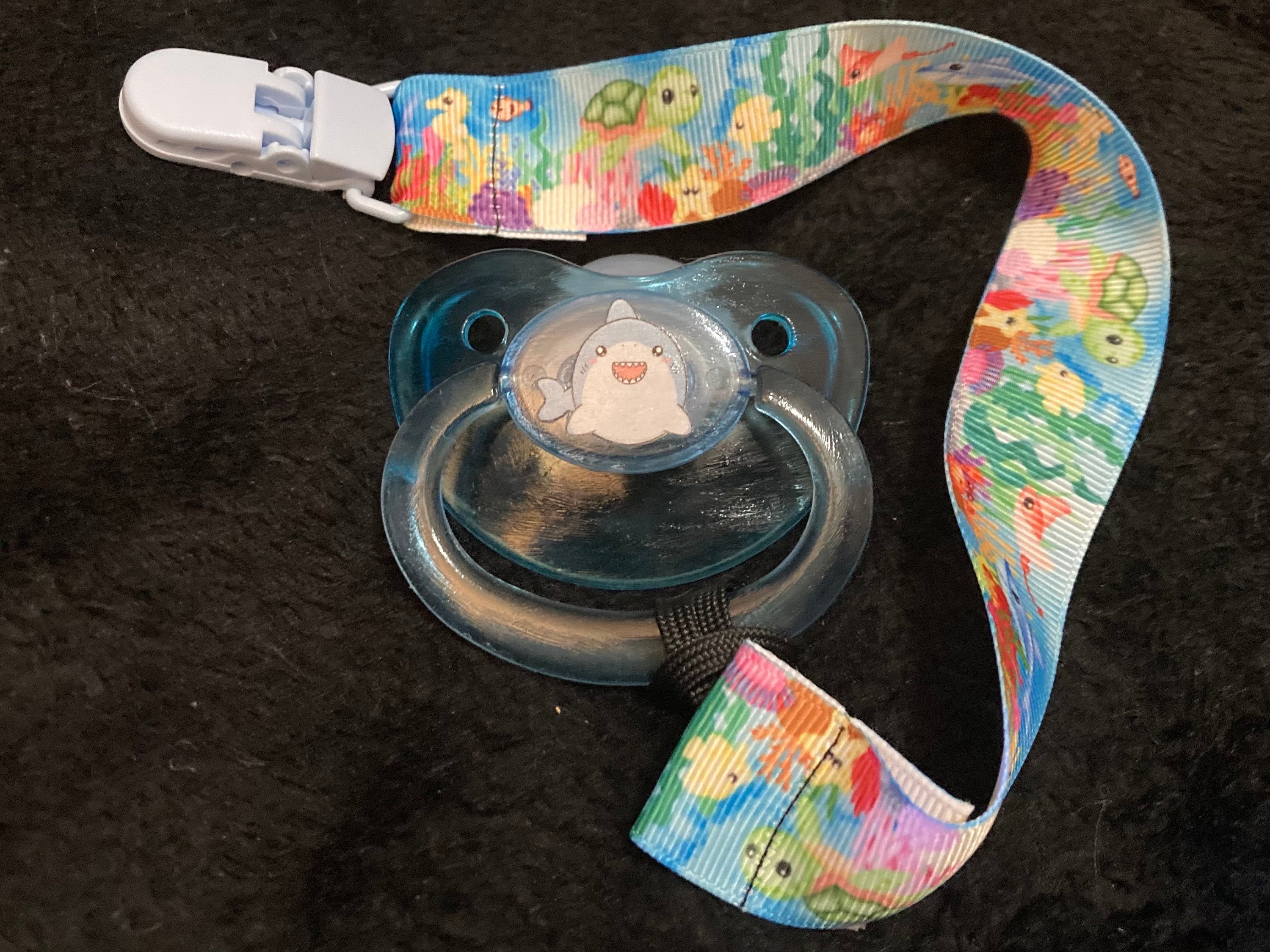 Shipwreck Squirts Adult Pacifier, Shark Ocean Anchor Treasure Chest Little Space Gear