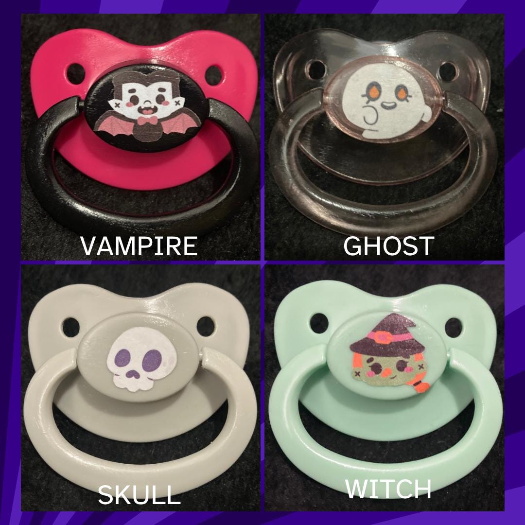 Lil Terrors Adult Pacifier, Goth Spooky Halloween Little Space Gear