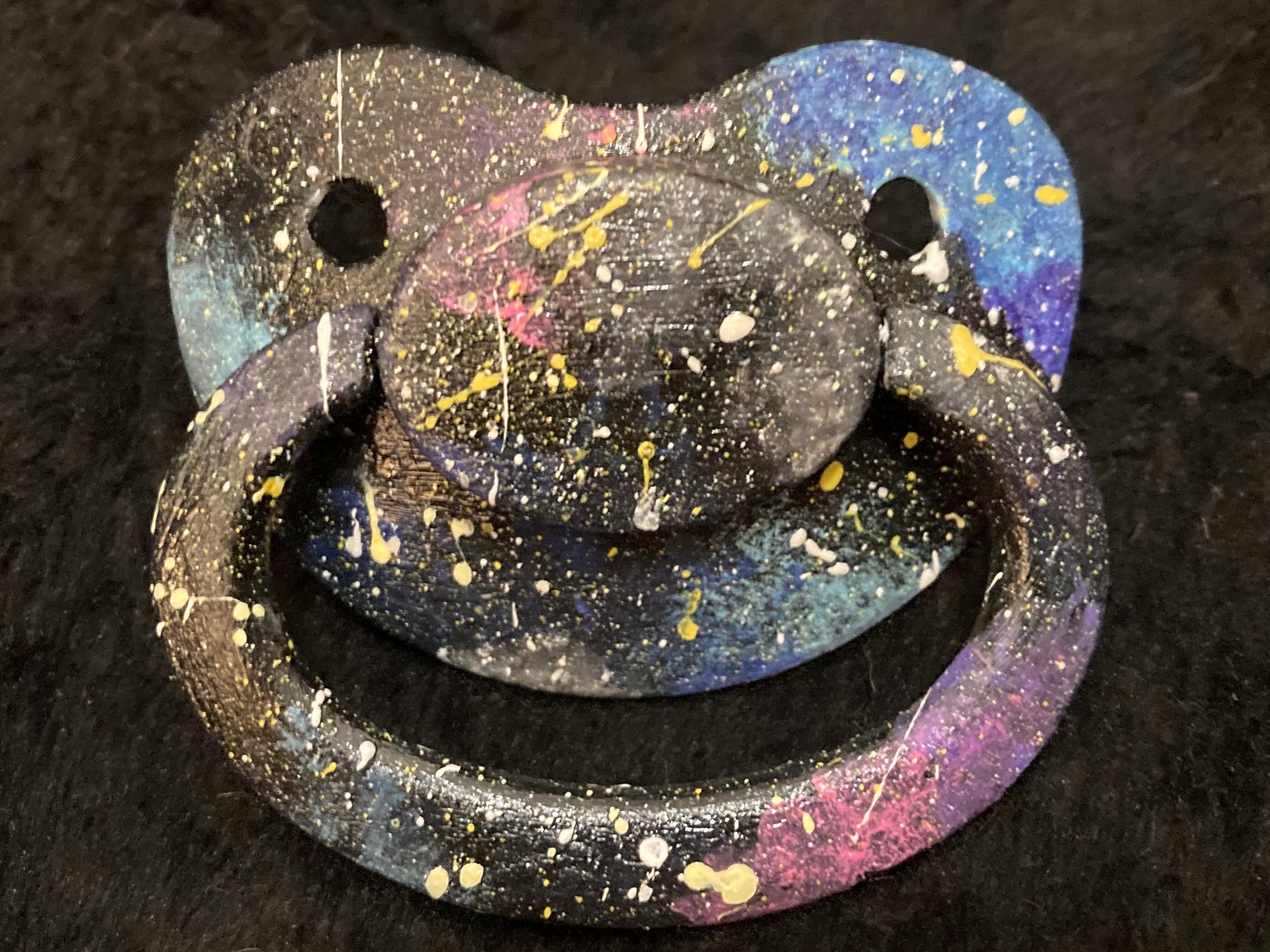 Galaxy Hand-Painted Adult Pacifier, Outer Space Little Space Gear