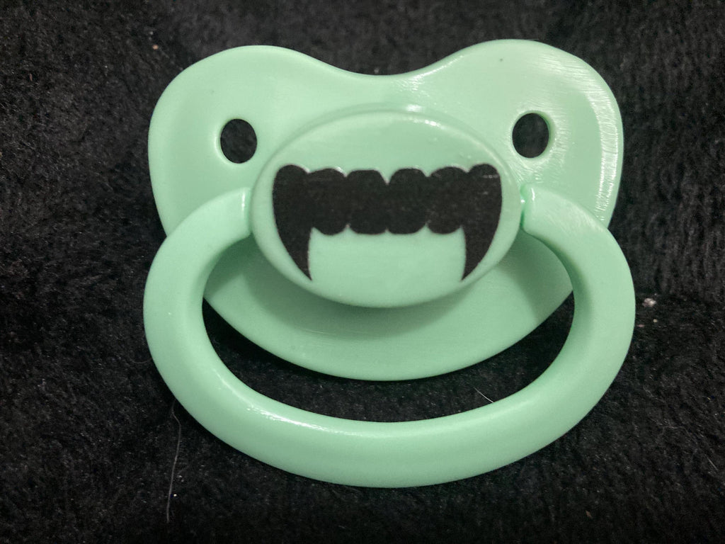 Little Fangs Adult Pacifier, Goth Spooky Halloween Vampire Little Space Gear