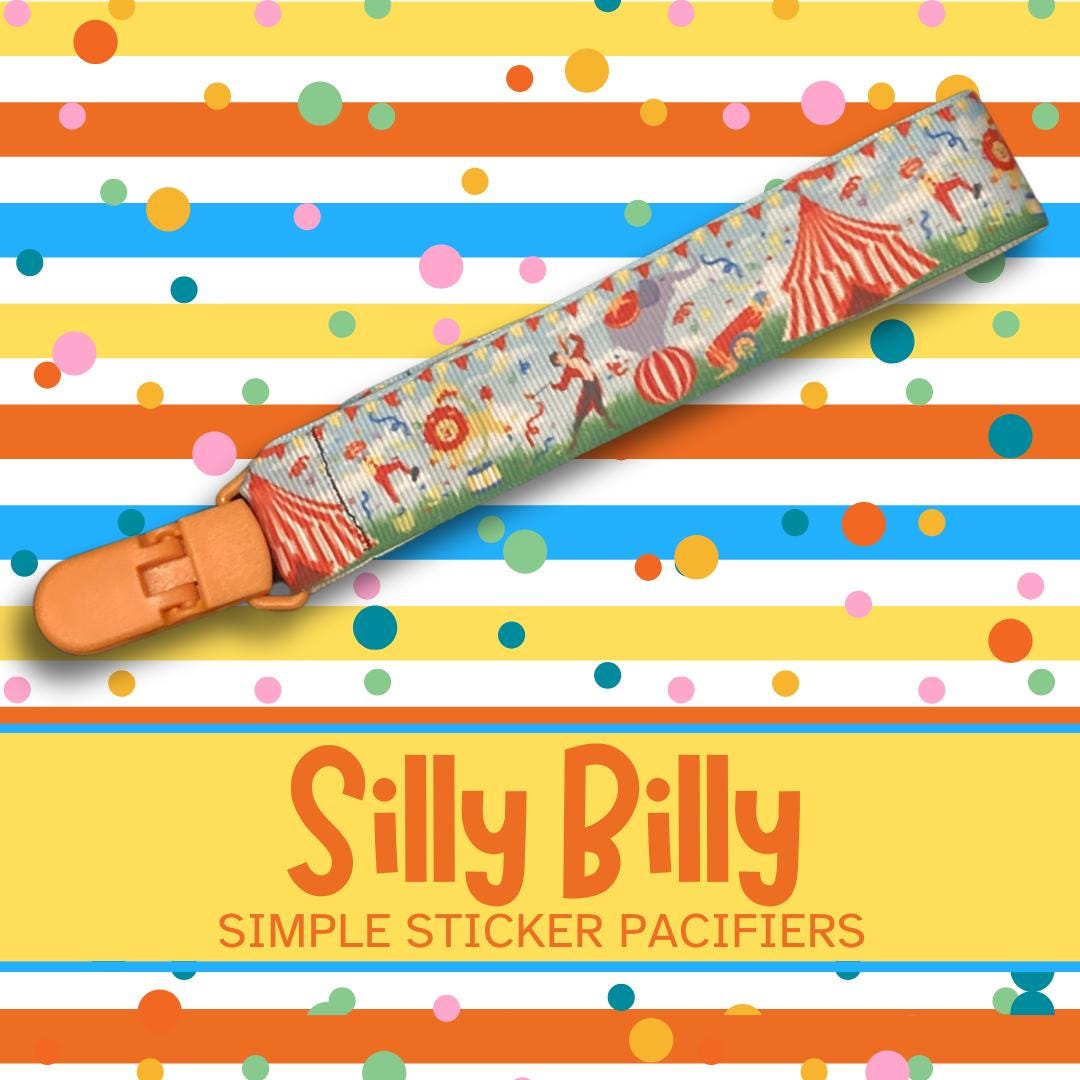 Silly Billy Little Space Clip, Pacifier Clip, Circus Little Space Gear