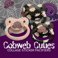Cobweb Cuties Collage Adult Pacifier, Goth Spooky Halloween Little Space Gear