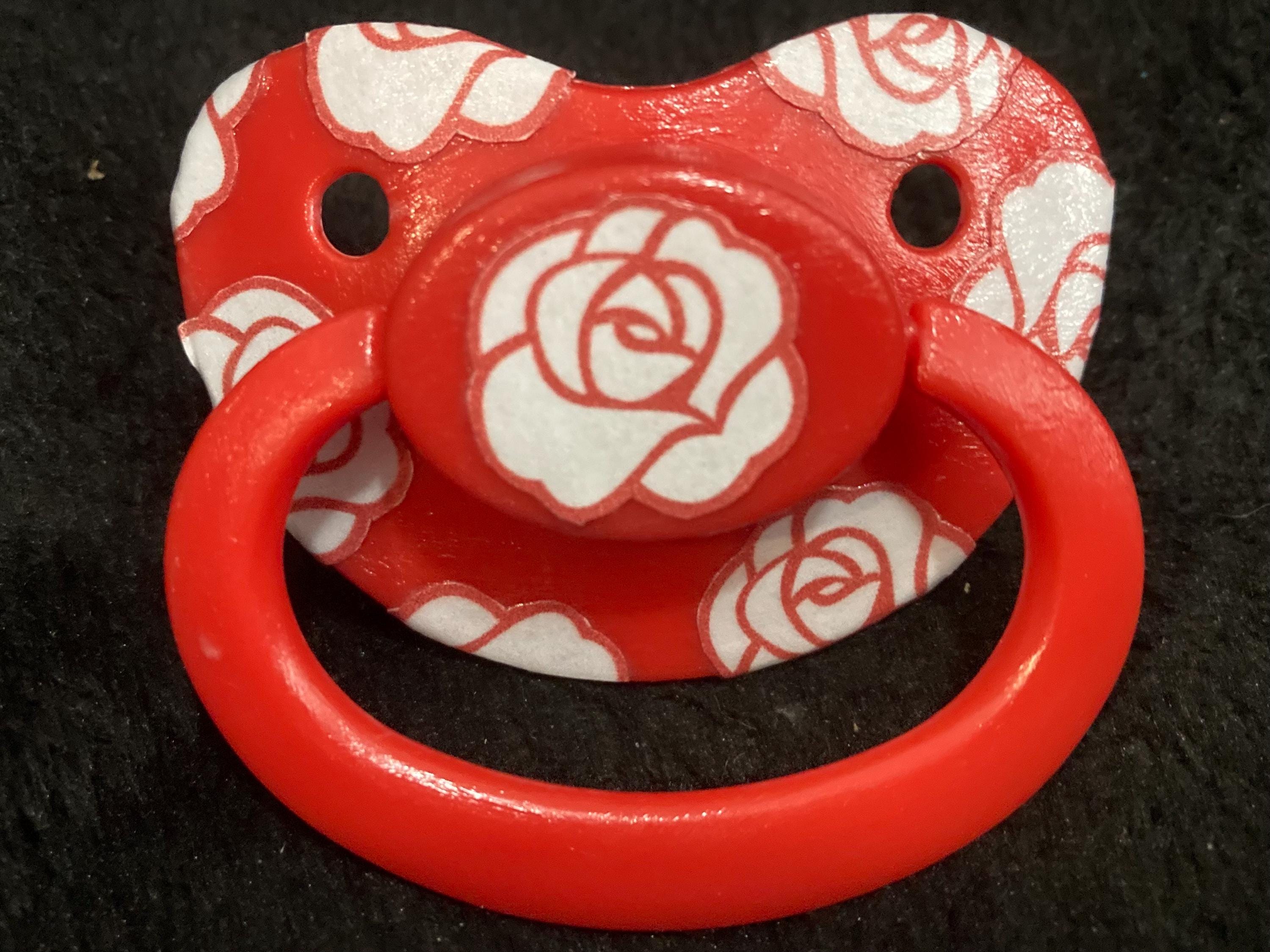 Merry Meadow Collage Adult Pacifier, Rose, Daisy, Sunflower, Flower, Nature, Cottagecore Little Space Gear