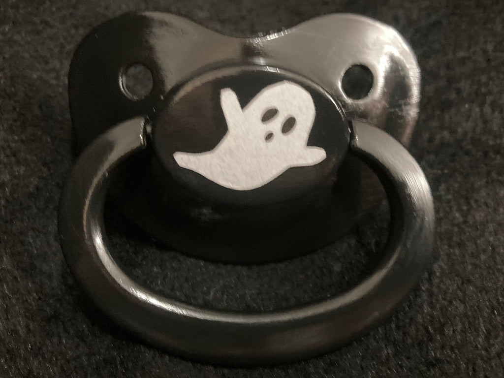 Ghostie Adult Pacifier, Goth Spooky Halloween Little Space Gear