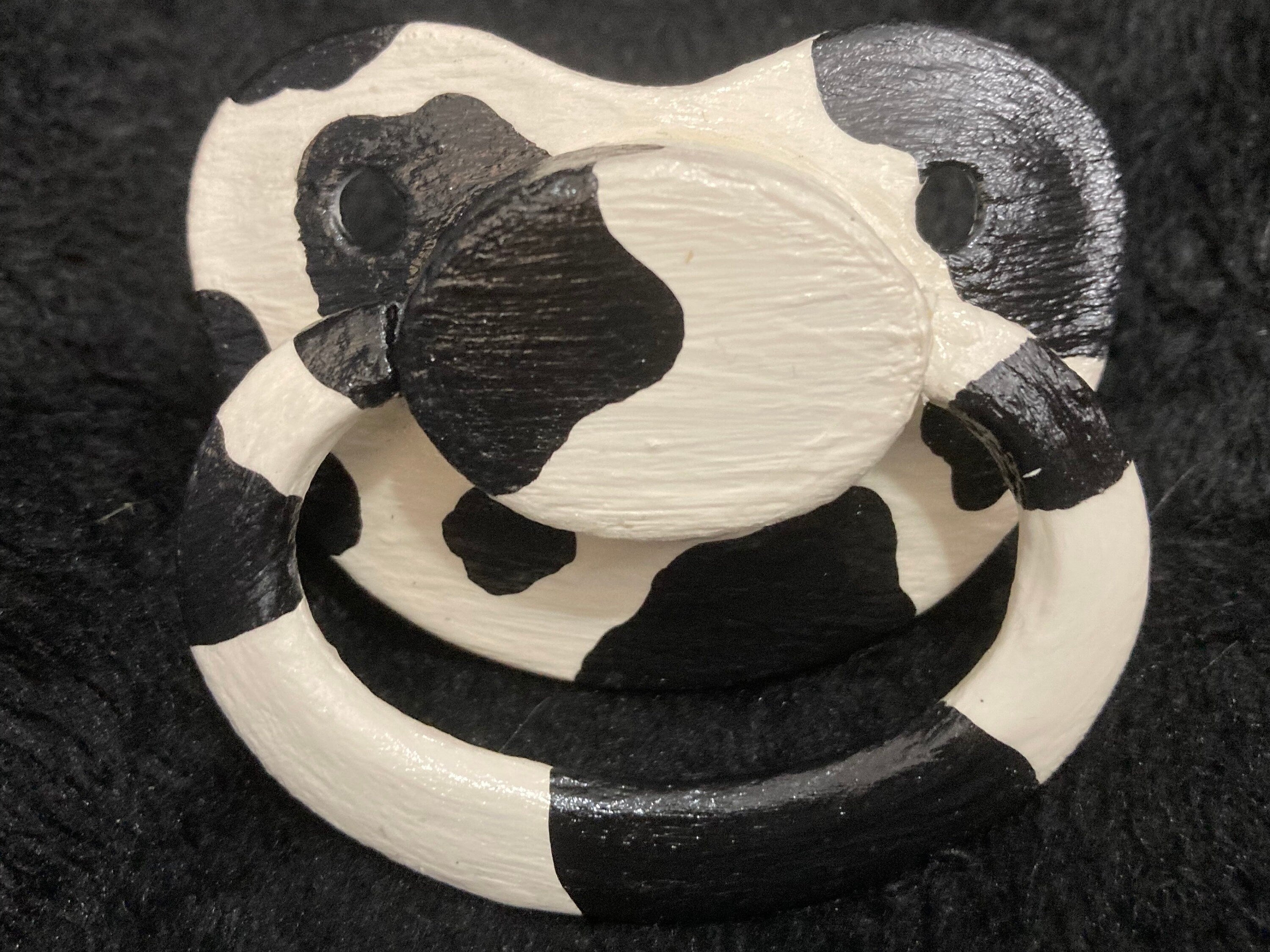 Baby Bovine Hand-painted Adult Pacifier, Cow Print Little Space Gear