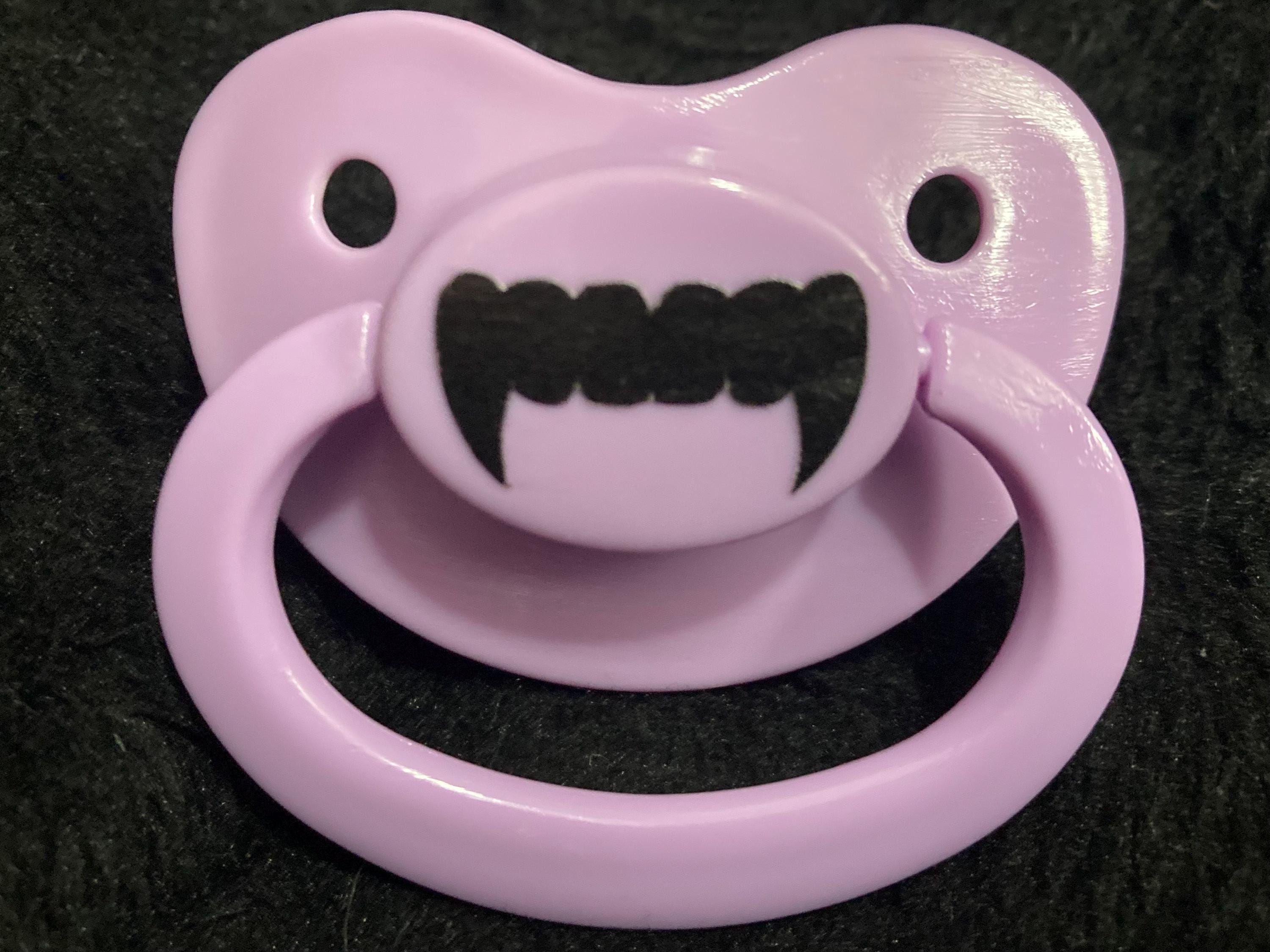 Little Fangs Adult Pacifier, Goth Spooky Halloween Vampire Little Space Gear