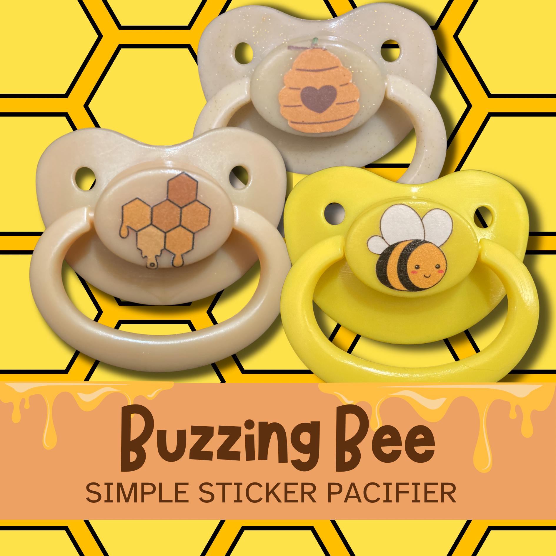 Buzzing Bee Adult Pacifier, Honey, Cottagecore Bug Little Space Gear