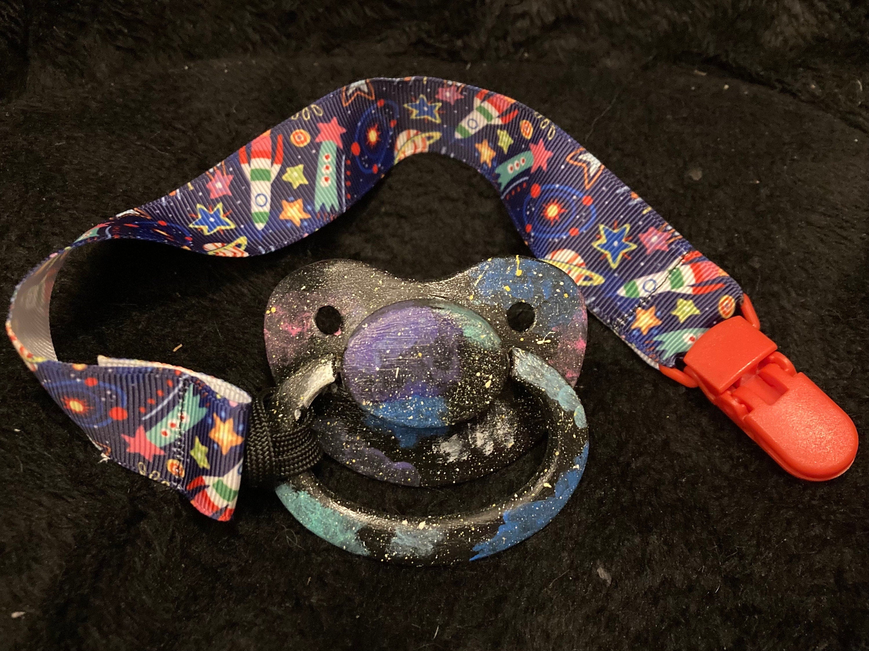 Galaxy Hand-Painted Adult Pacifier, Outer Space Little Space Gear