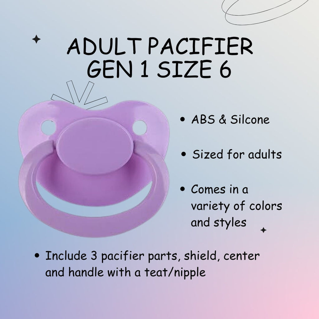 Build-A-Paci Adult Pacifier Gen 1 Size 6, Little Space Binky Accessory Gear