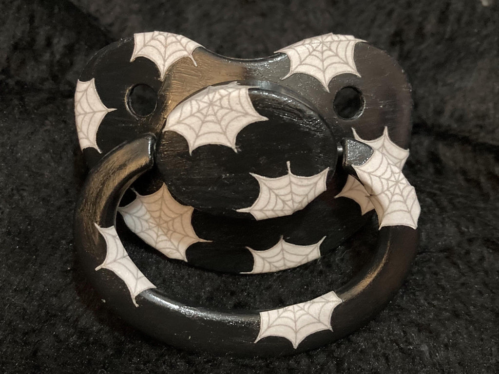 Cobweb Cuties Collage Adult Pacifier, Goth Spooky Halloween Little Space Gear