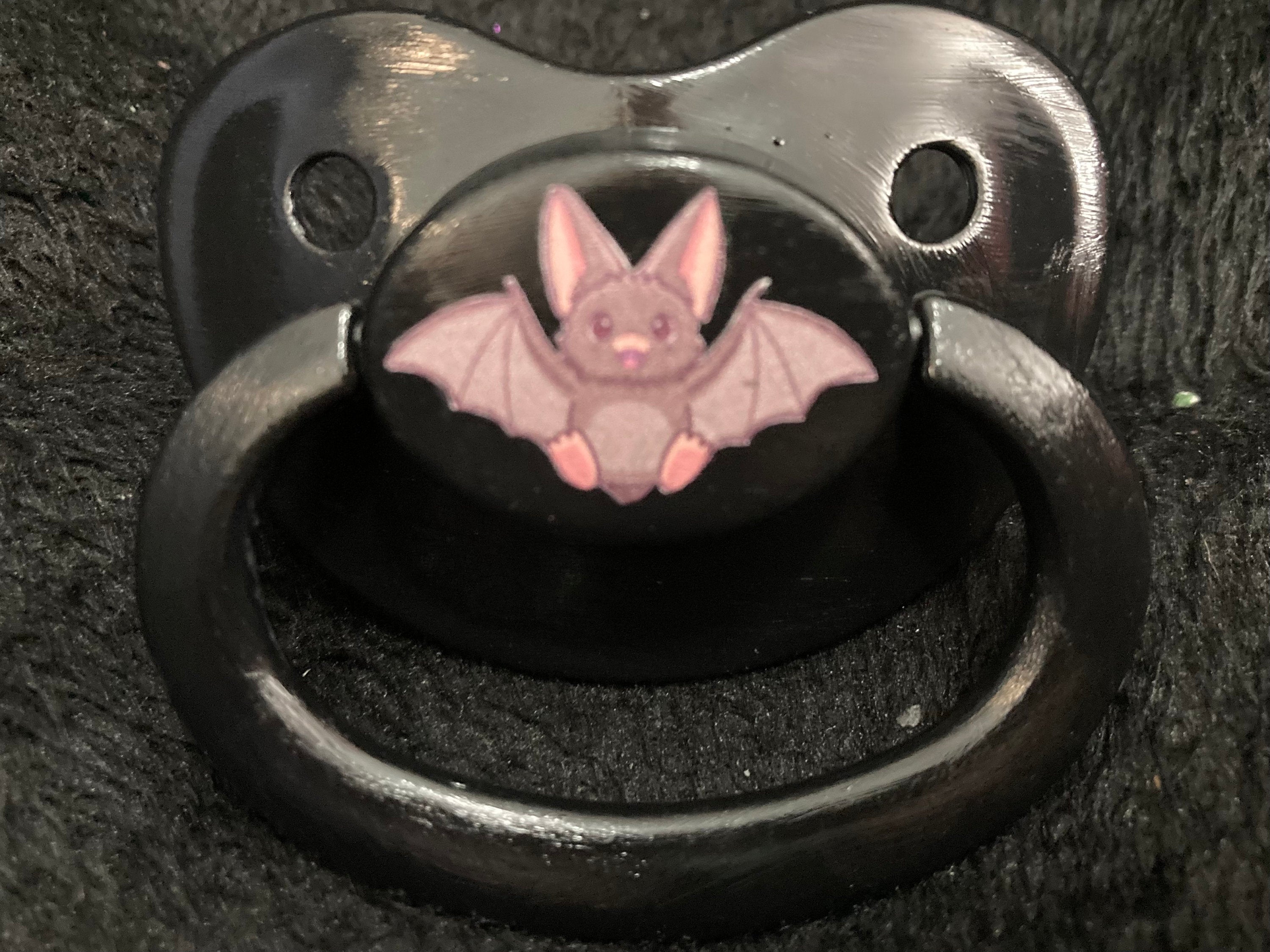 Nocturnal Nibbler Adult Pacifier, Bat Goth Spooky Halloween Little Space Gear
