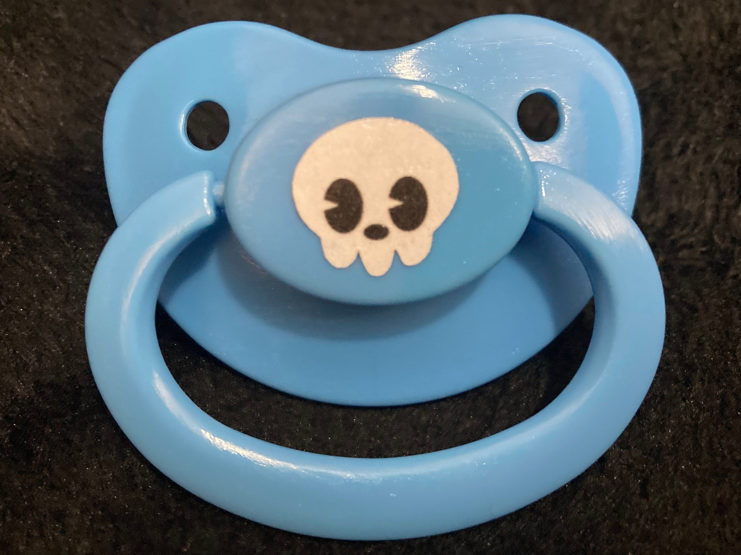 Baby Skull Adult Pacifier, Goth Spooky Halloween Little Space Gear