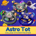 Astro Tot Sticker Collage Adult Pacifier, Outer Space, Galaxy Little Space Gear
