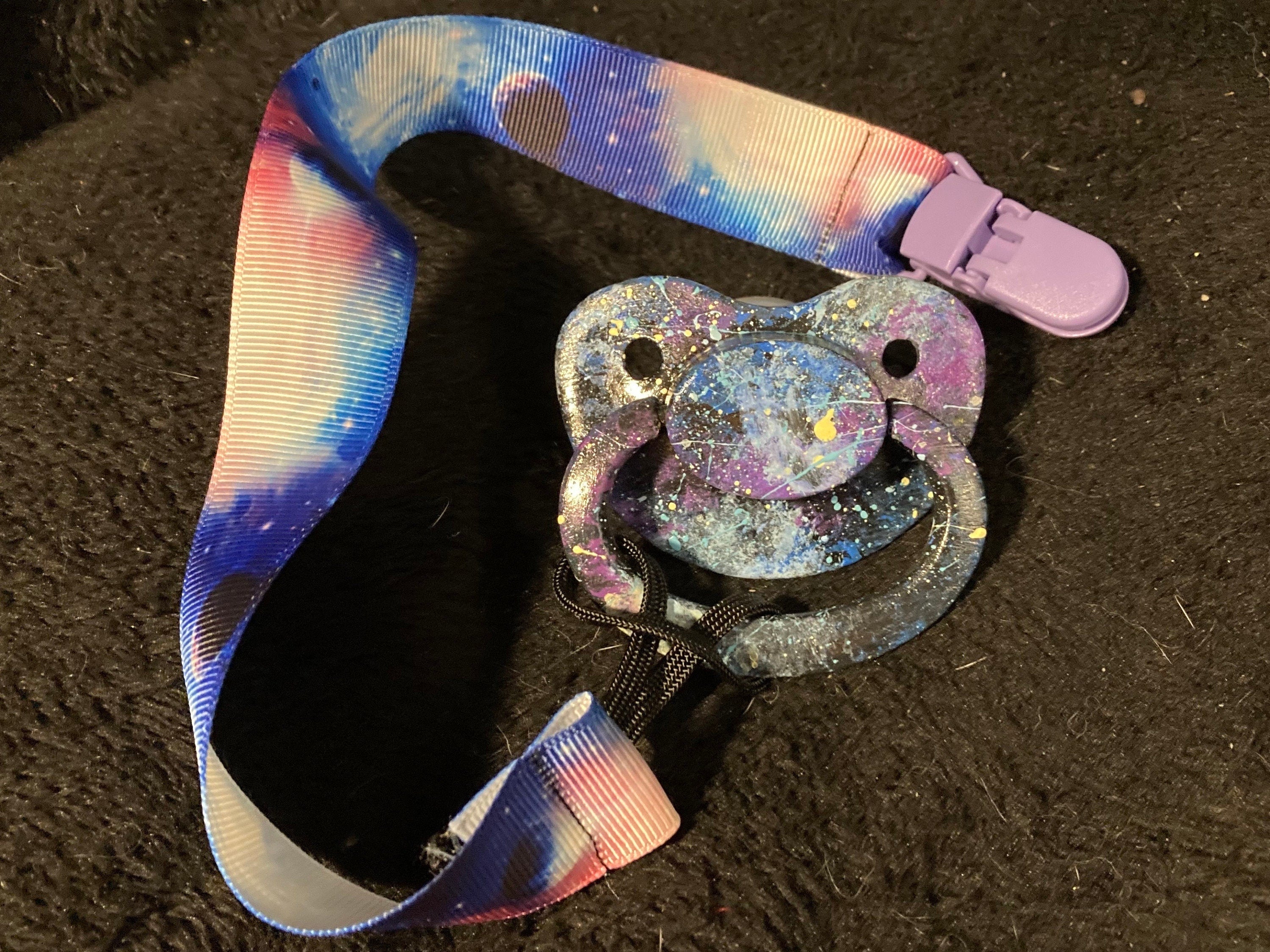 Galaxy Hand-Painted Adult Pacifier, Outer Space Little Space Gear
