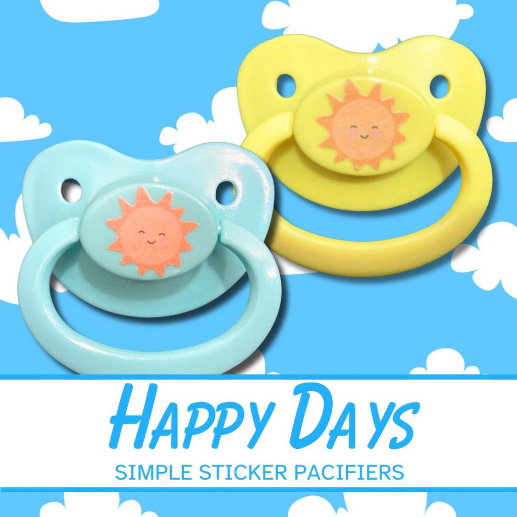 Happy Days Simple Sticker Adult Pacifier, Sun Summer Little Space Gear