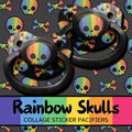 Rainbow Skull Collage Adult Pacifier, Little Space Agere Gear