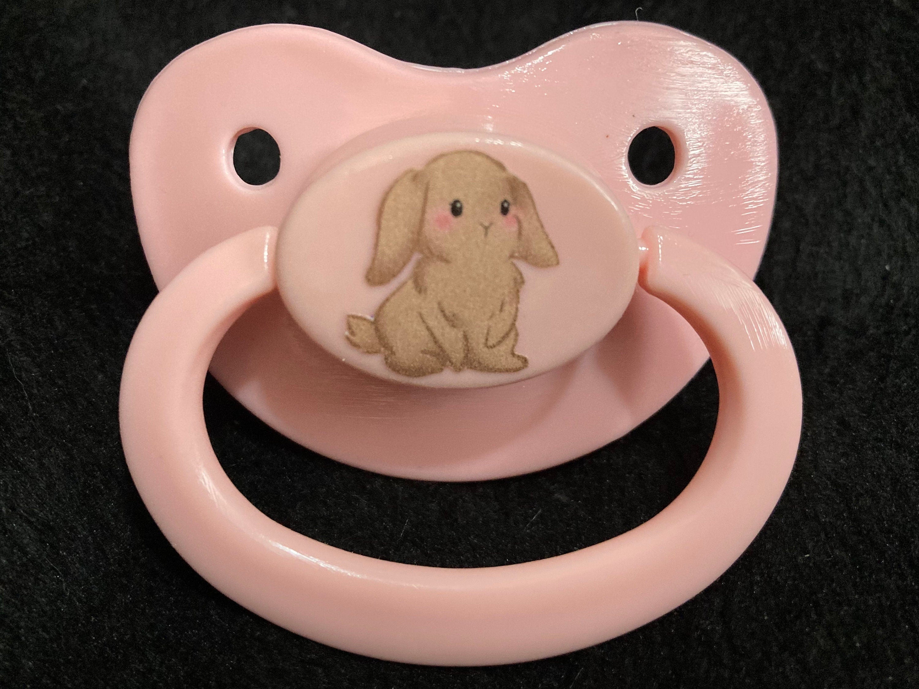 Bounding Bunny Adult Pacifier, Cottagecore Soft Kawaii Cute Rabbit Little Space Gear