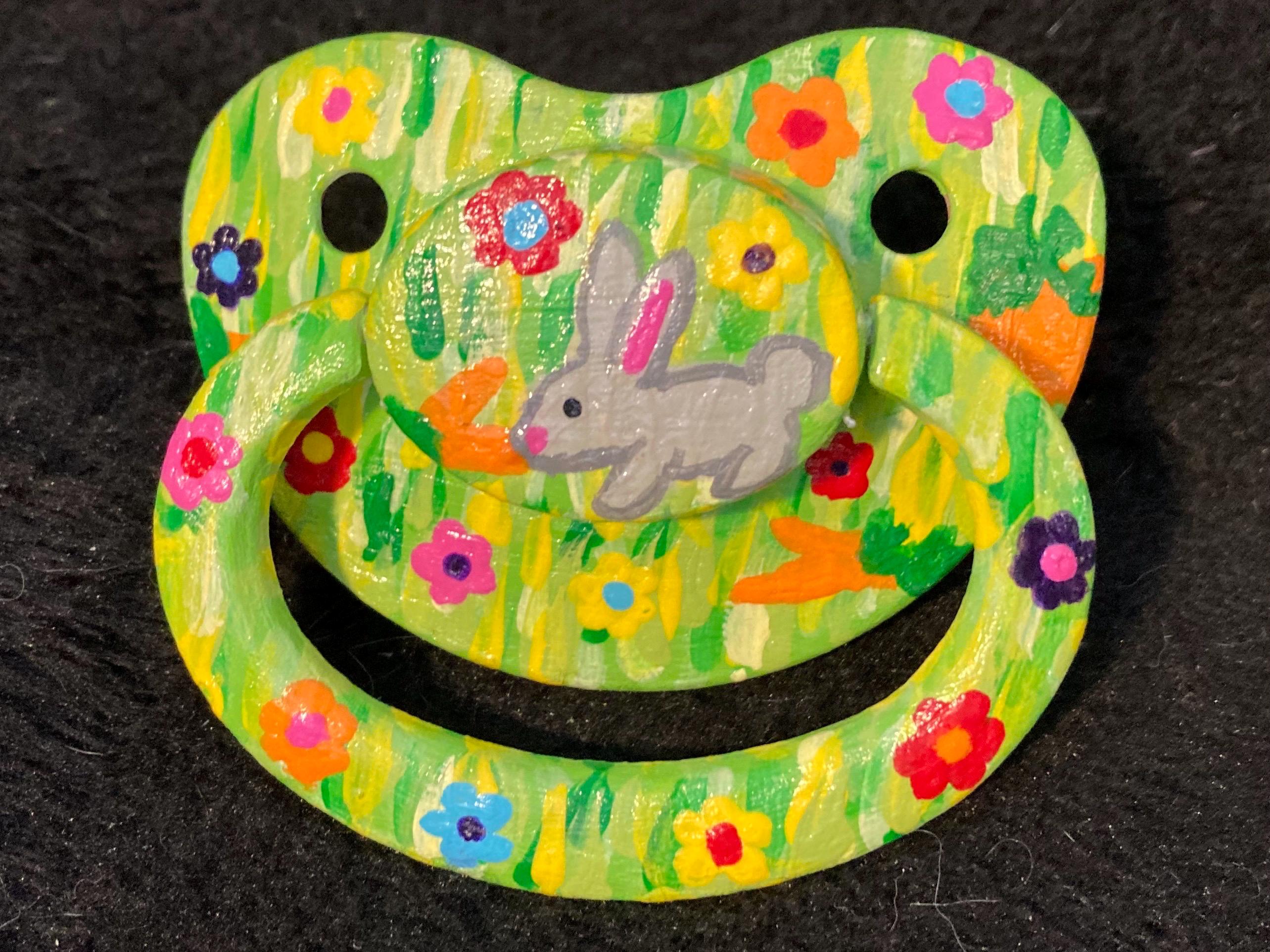 Merry Meadow Hand-Painted Adult Pacifier, Cottagecore Little Space Gear