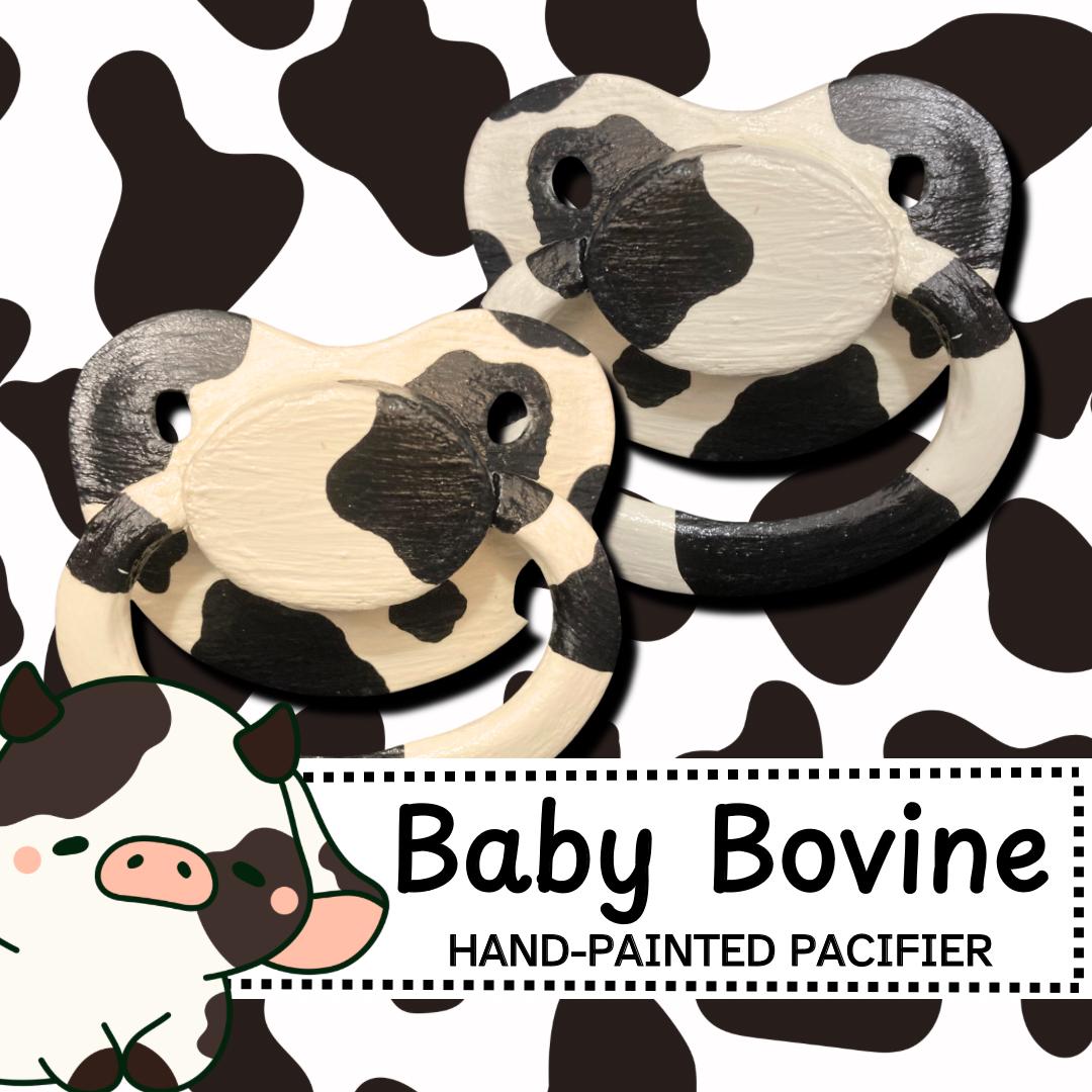 Baby Bovine Hand-painted Adult Pacifier, Cow Print Little Space Gear