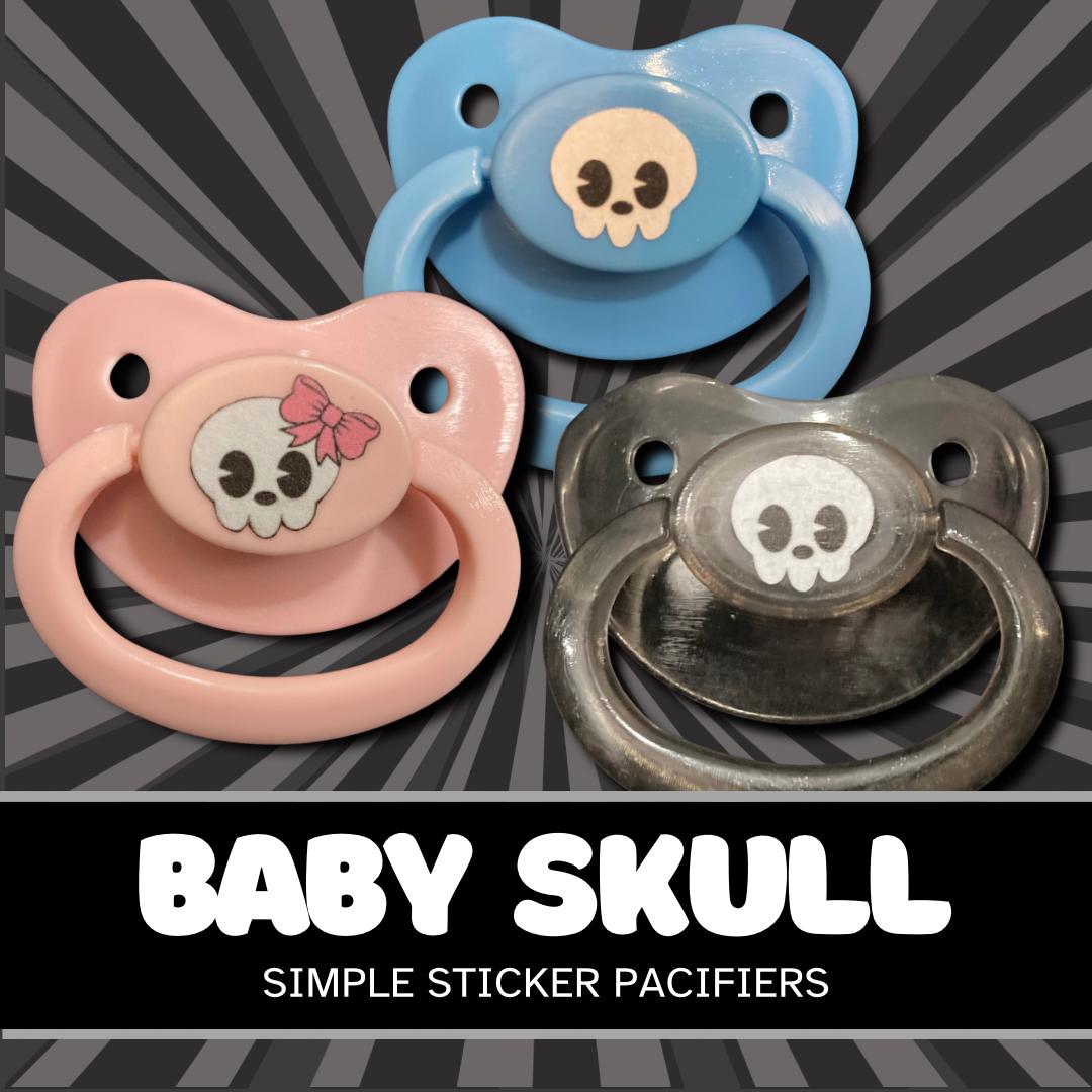 Baby Skull Adult Pacifier, Goth Spooky Halloween Little Space Gear