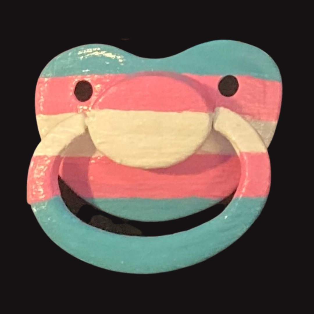Pride Flags Hand-painted Adult Pacifier, Custon LGBT+ Little Space Gear