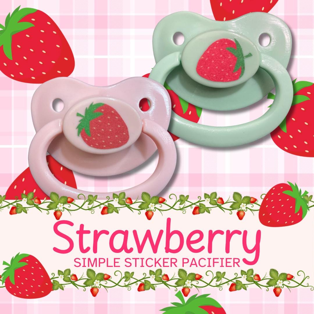 Strawberry Adult Pacifier, Kawaii Cute Cottagecore Little Space Gear