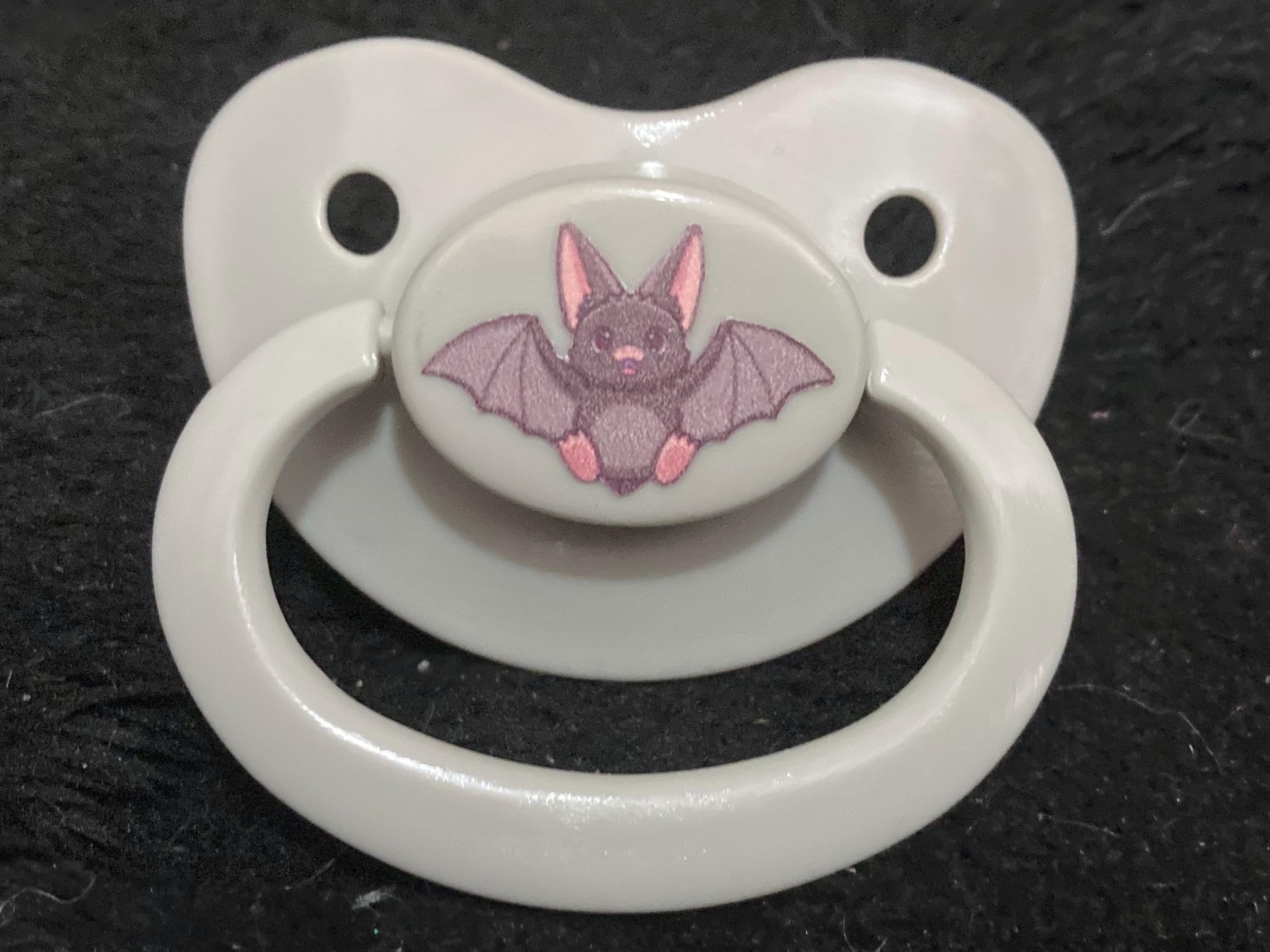 Nocturnal Nibbler Adult Pacifier, Bat Goth Spooky Halloween Little Space Gear
