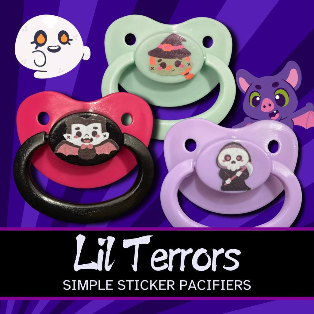 Lil Terrors Adult Pacifier, Goth Spooky Halloween Little Space Gear