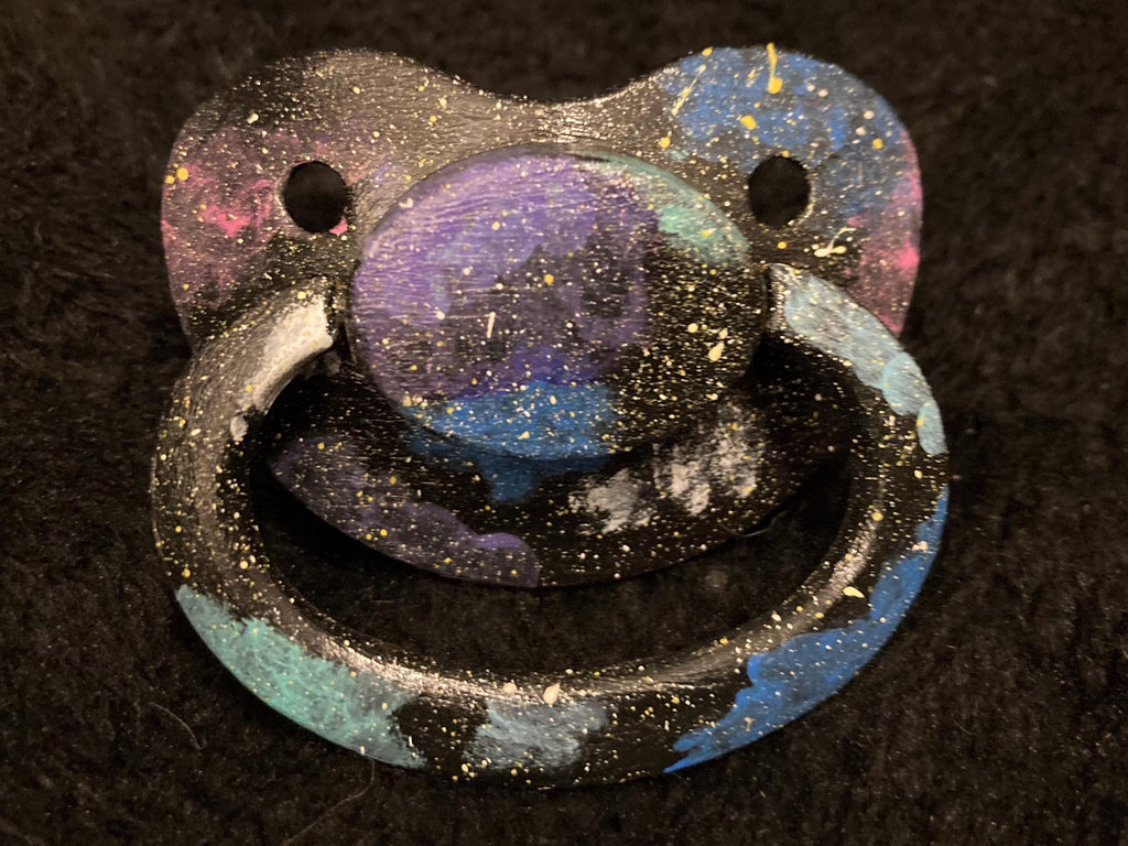 Galaxy Hand-Painted Adult Pacifier, Outer Space Little Space Gear