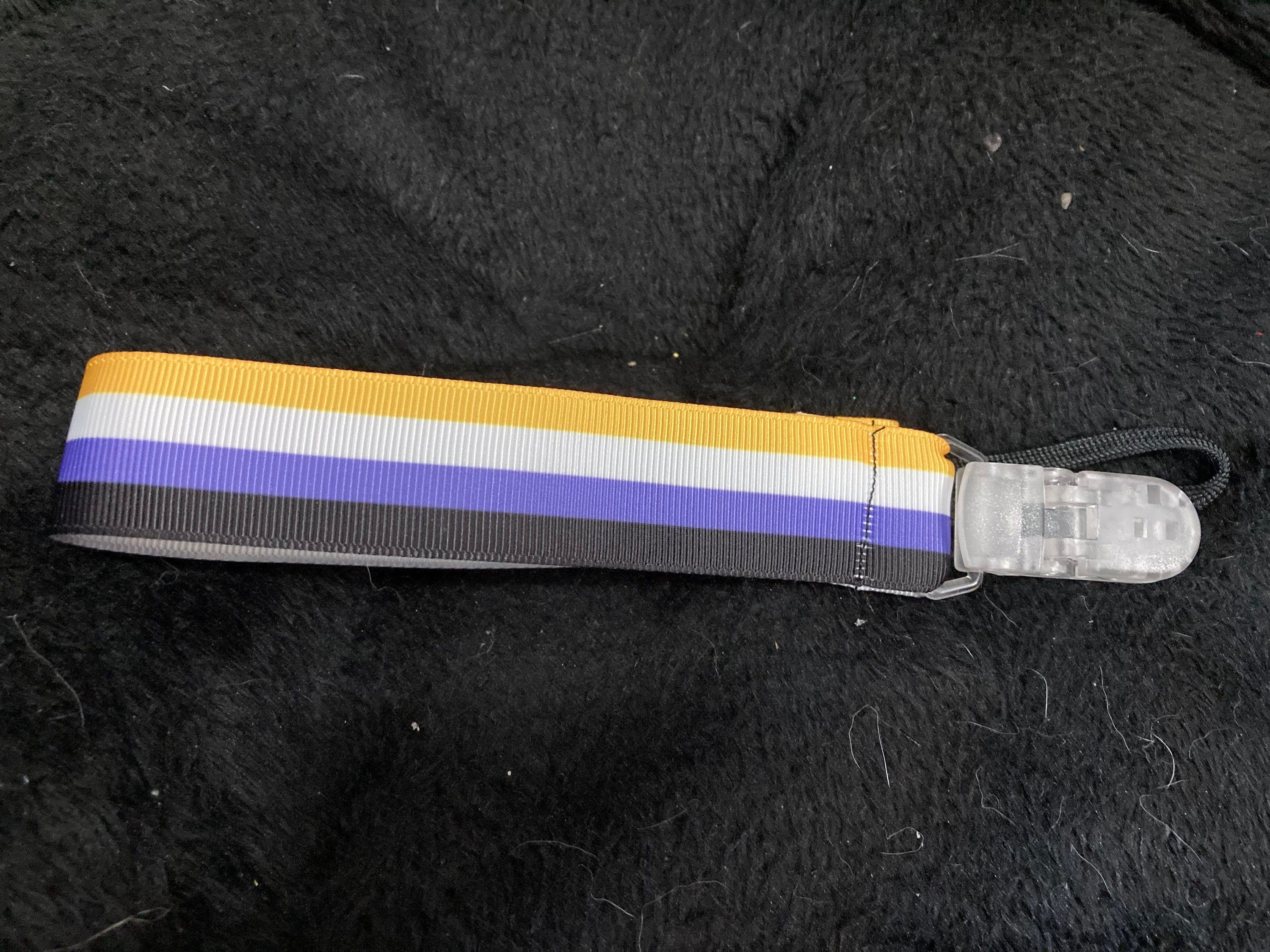 Pride Flags Little Space Clip, LGBT+ Pacifier Clip, Trans, Non-binary, Asexual, Bi, Pan, Little Space Gear