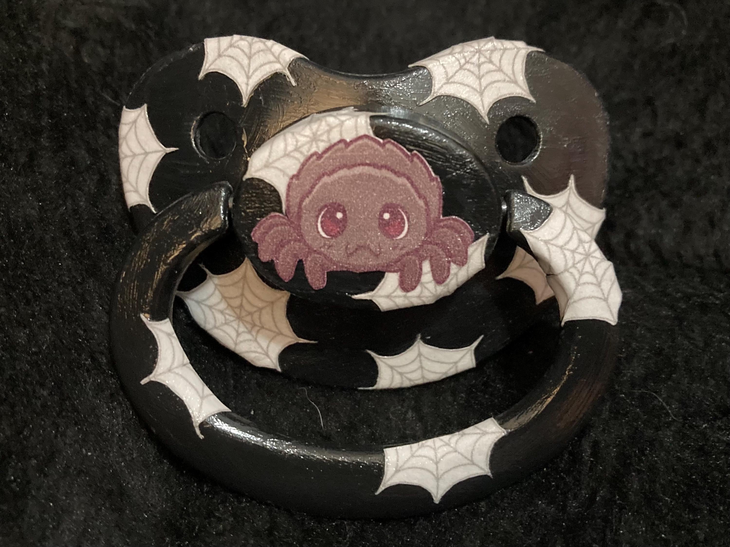 Cobweb Cuties Collage Adult Pacifier, Goth Spooky Halloween Little Space Gear