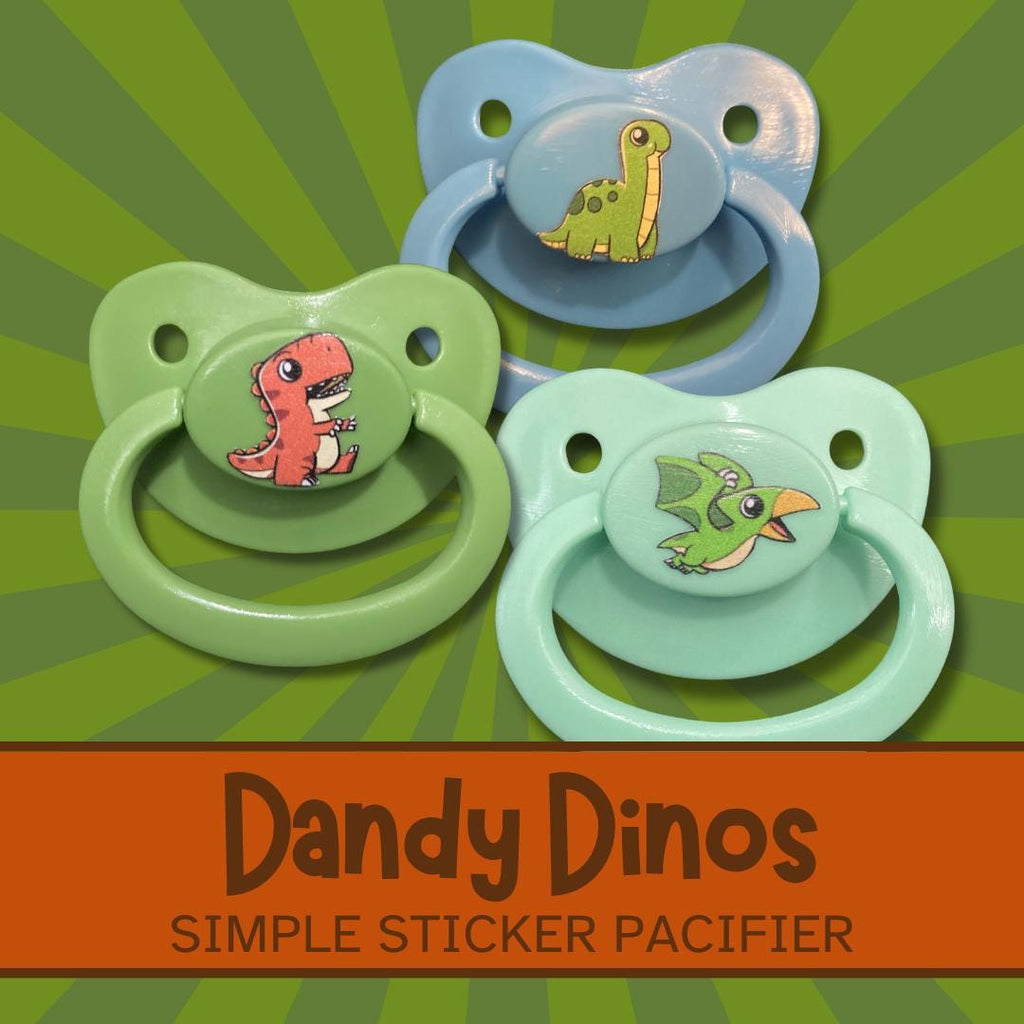 Dandy Dinos Adult Pacifier, Dinosaur Little Space Gear