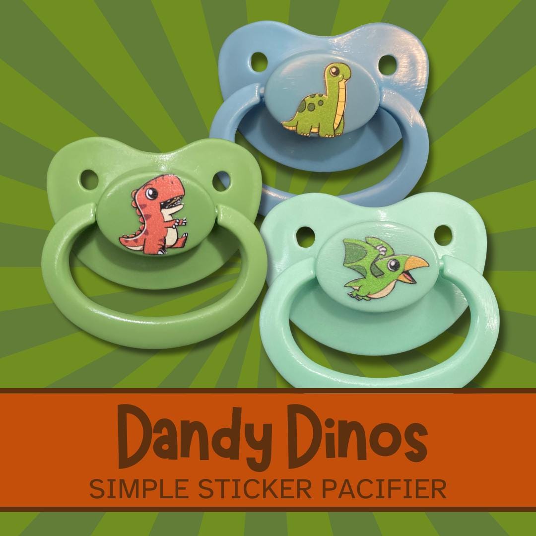 Dandy Dinos Adult Pacifier, Dinosaur Little Space Gear