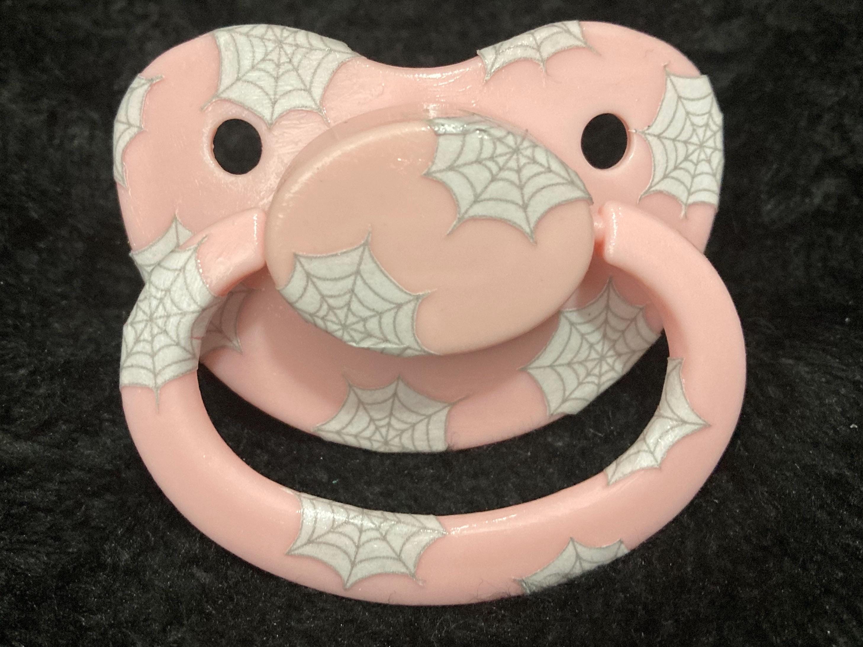 Cobweb Cuties Collage Adult Pacifier, Goth Spooky Halloween Little Space Gear