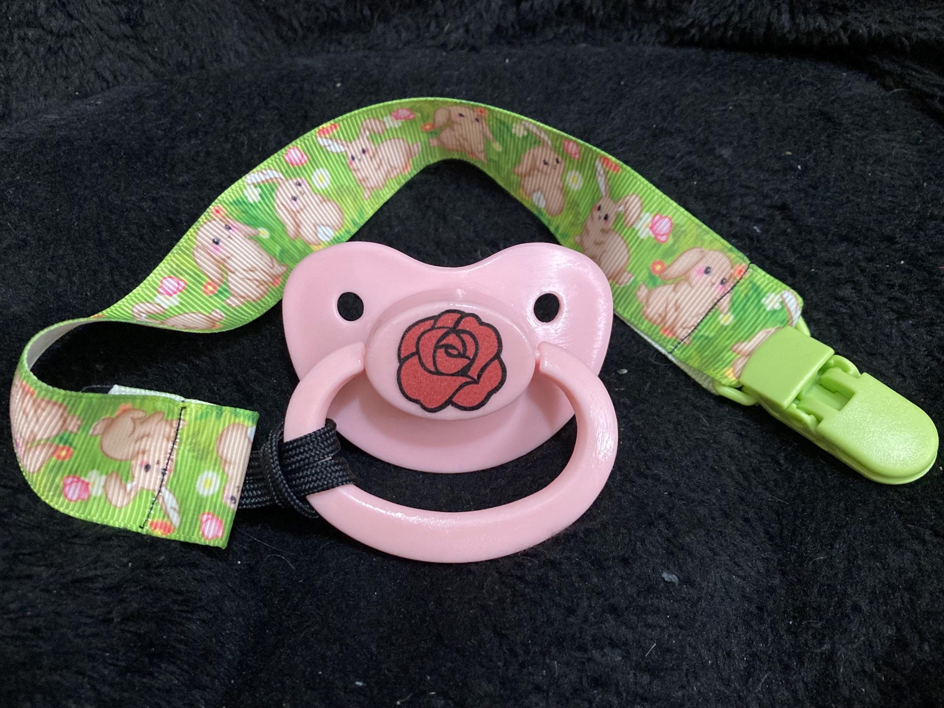 Bounding Bunny Little Space Clip, Pacifier Clip, Cottagecore Little Space Gear