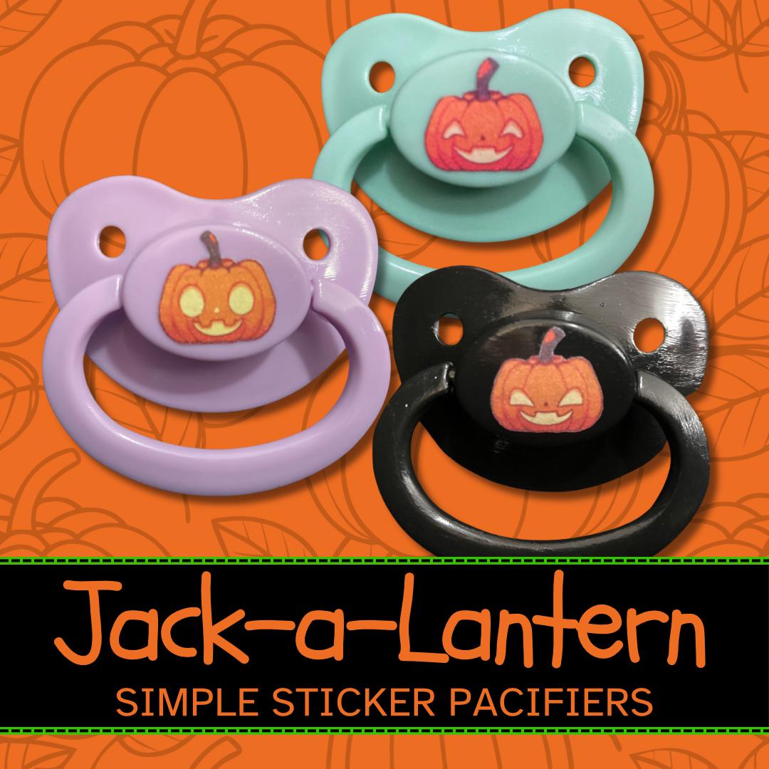 Jack-a-lantern Pumpkin Adult Pacifier, Multiple Styles, Goth Spooky Halloween Little Space Gear
