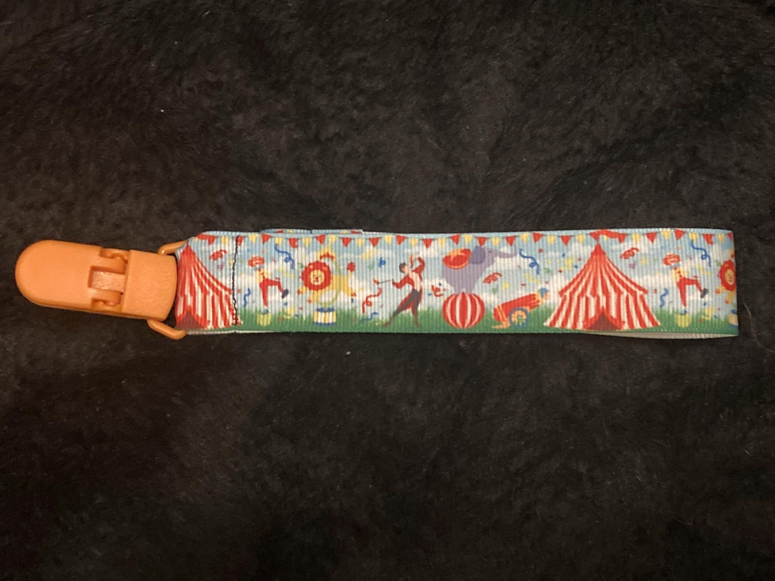 Silly Billy Little Space Clip, Pacifier Clip, Circus Little Space Gear
