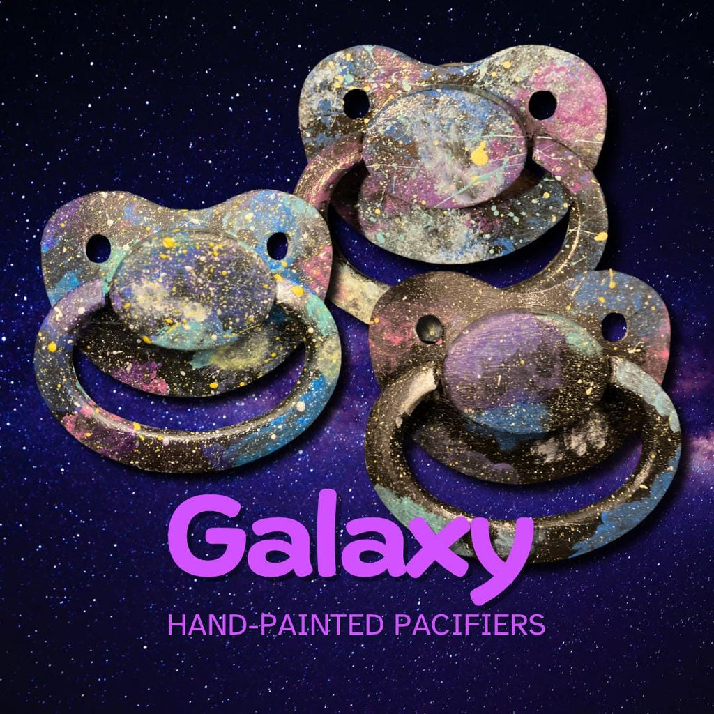 Galaxy Hand-Painted Adult Pacifier, Outer Space Little Space Gear