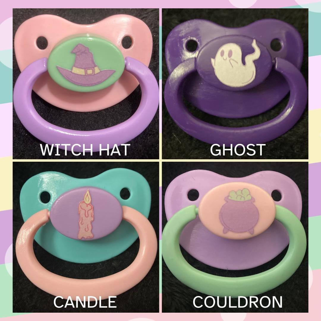 Cutie Coven Adult Pacifier, Pastel Goth Spooky Halloween Little Space Gear
