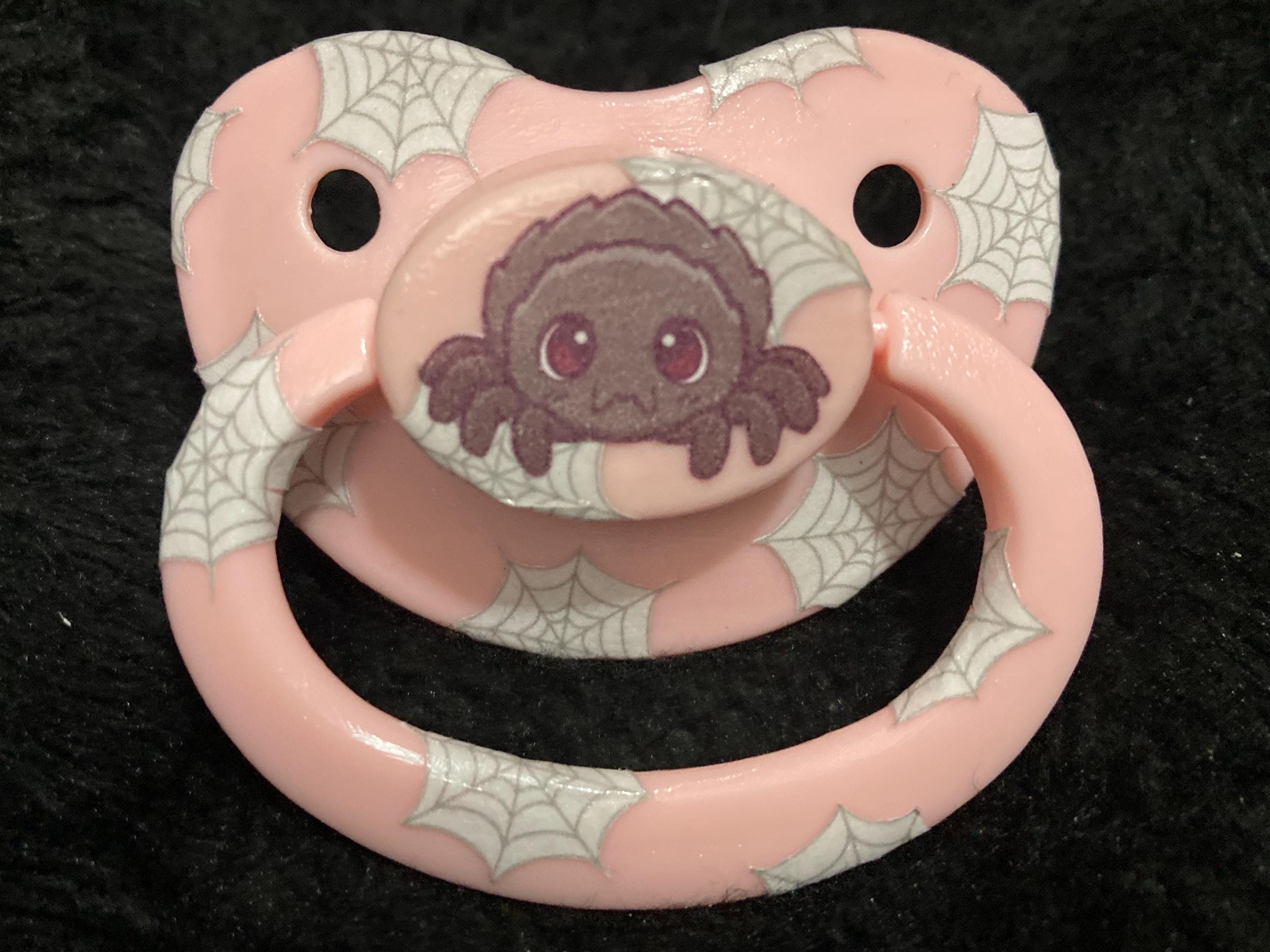 Cobweb Cuties Collage Adult Pacifier, Goth Spooky Halloween Little Space Gear