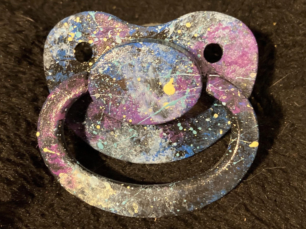 Galaxy Hand-Painted Adult Pacifier, Outer Space Little Space Gear