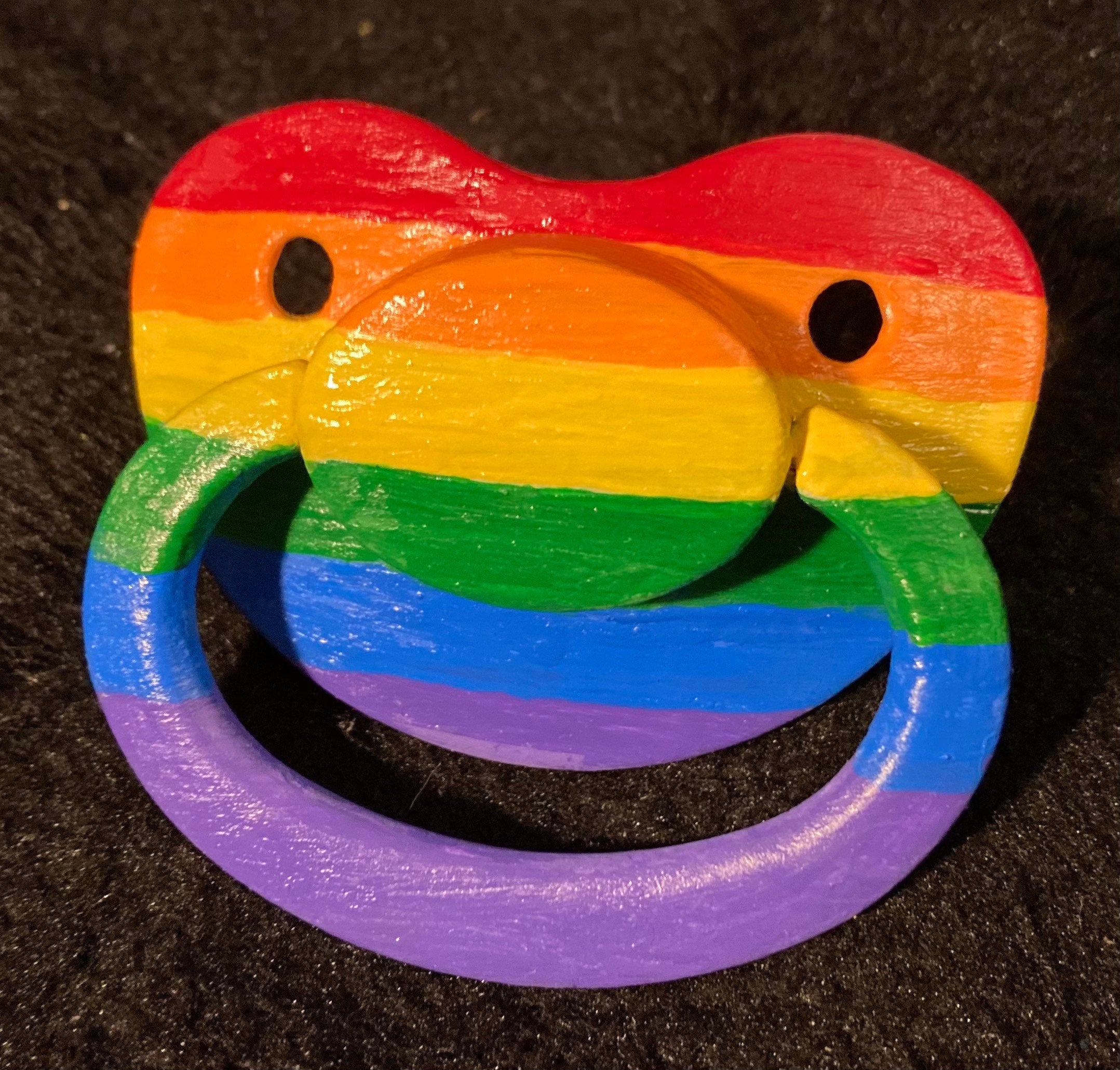 Pride Flags Hand-painted Adult Pacifier, Custon LGBT+ Little Space Gear