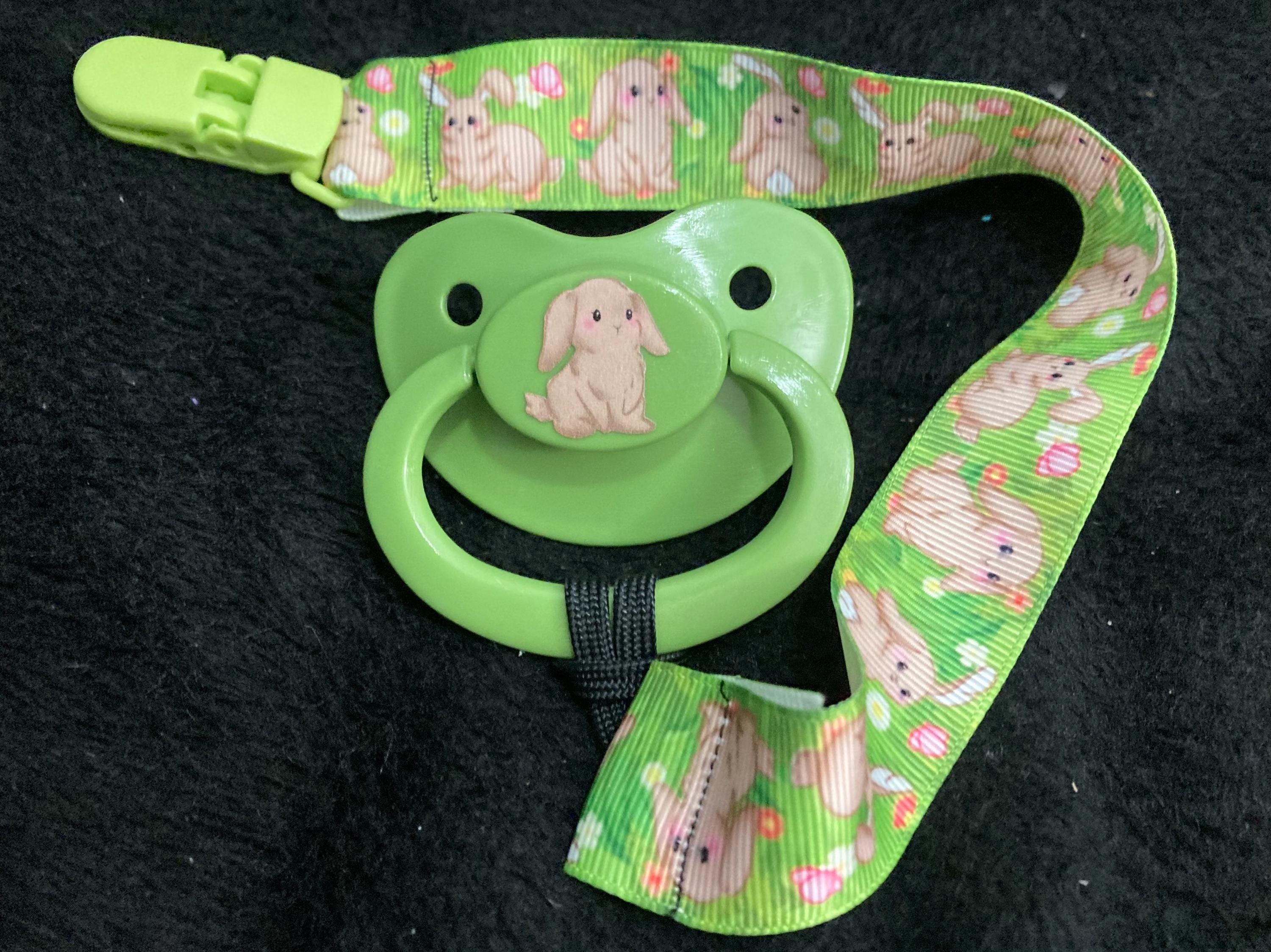 Bounding Bunny Little Space Clip, Pacifier Clip, Cottagecore Little Space Gear