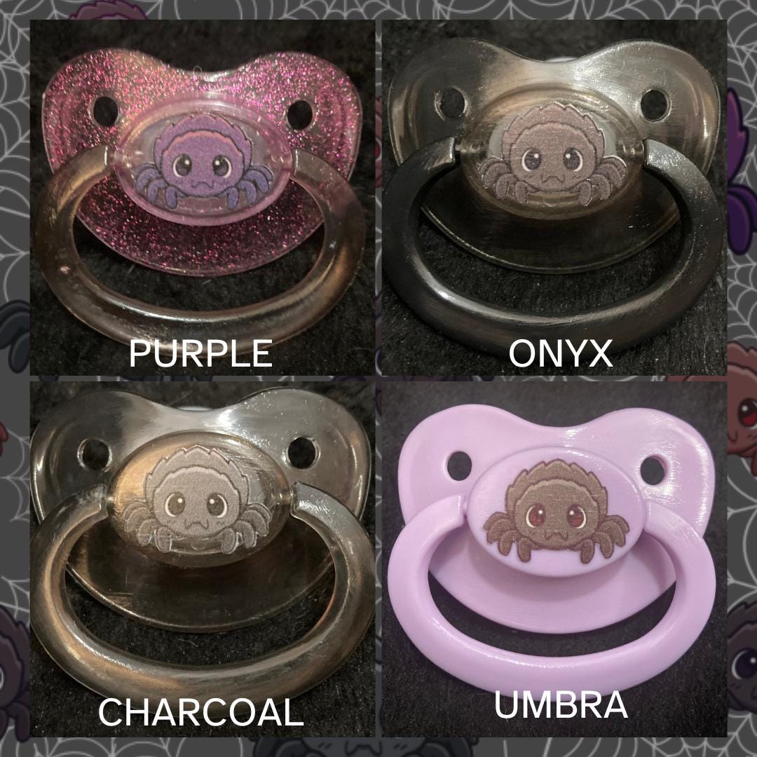 Cobweb Cuties Adult Pacifier, Spider Goth Spooky Halloween Little Space Gear