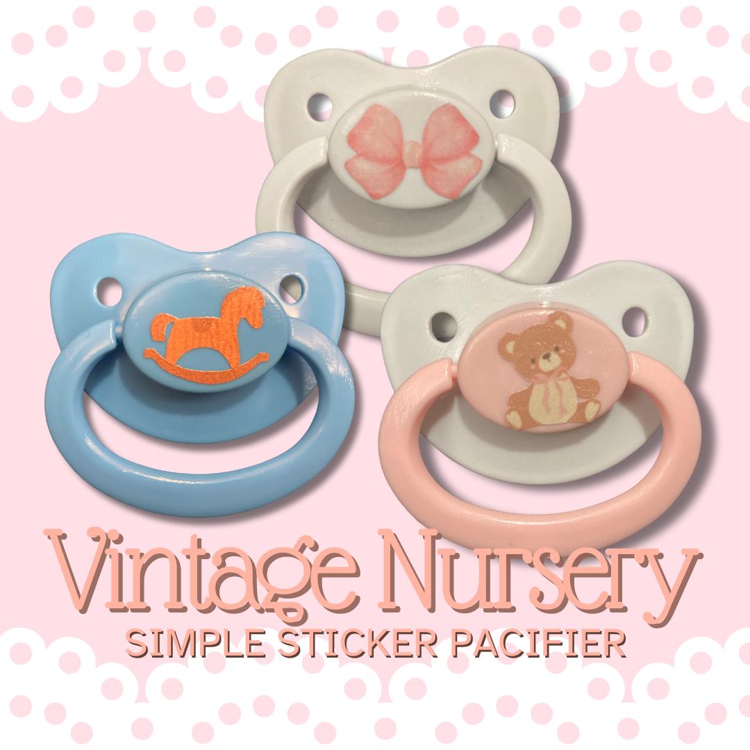 Vintage Nursery Adult Pacifier, Bow, Rocking horse, softcore, Lolita, Cute Little Space Gear