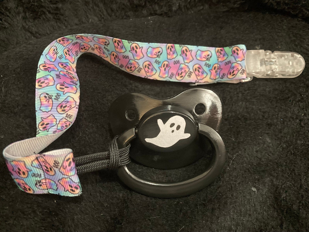 Ghostie Adult Pacifier, Goth Spooky Halloween Little Space Gear
