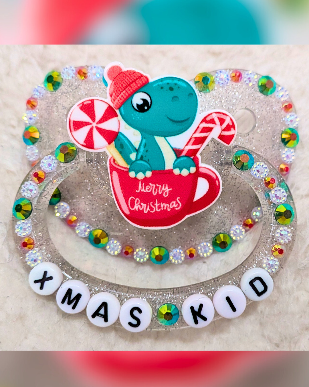 Xmas Kid Outline Deco Pacifier