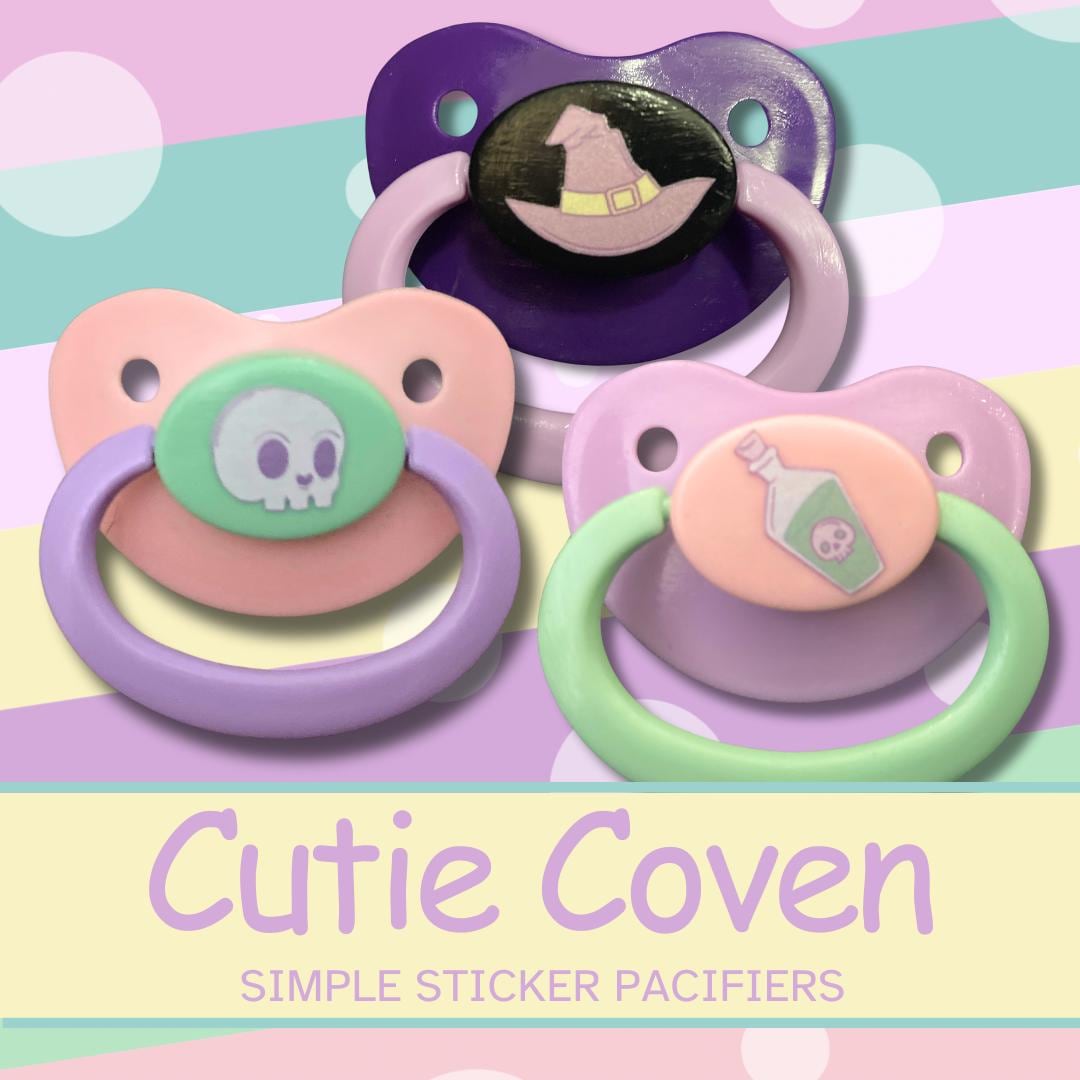 Cutie Coven Adult Pacifier, Pastel Goth Spooky Halloween Little Space Gear