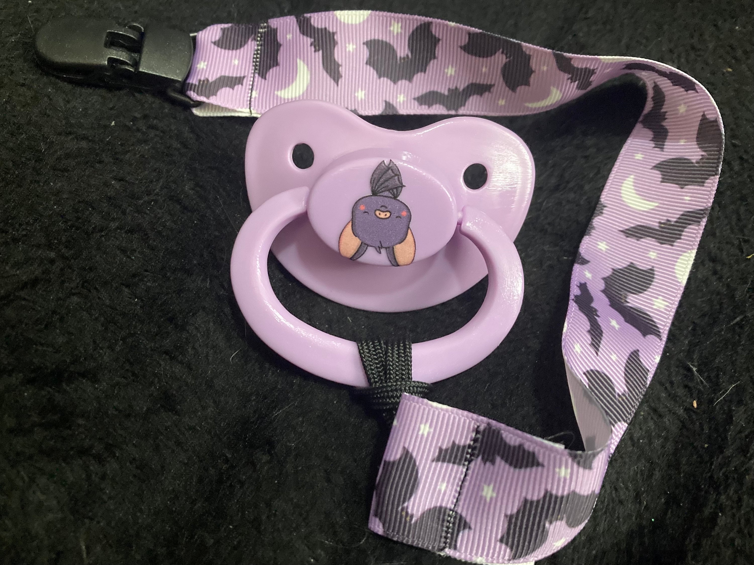 Batty For You Adult Pacifier, Goth Spooky Halloween Valentine Love Little Space Gear