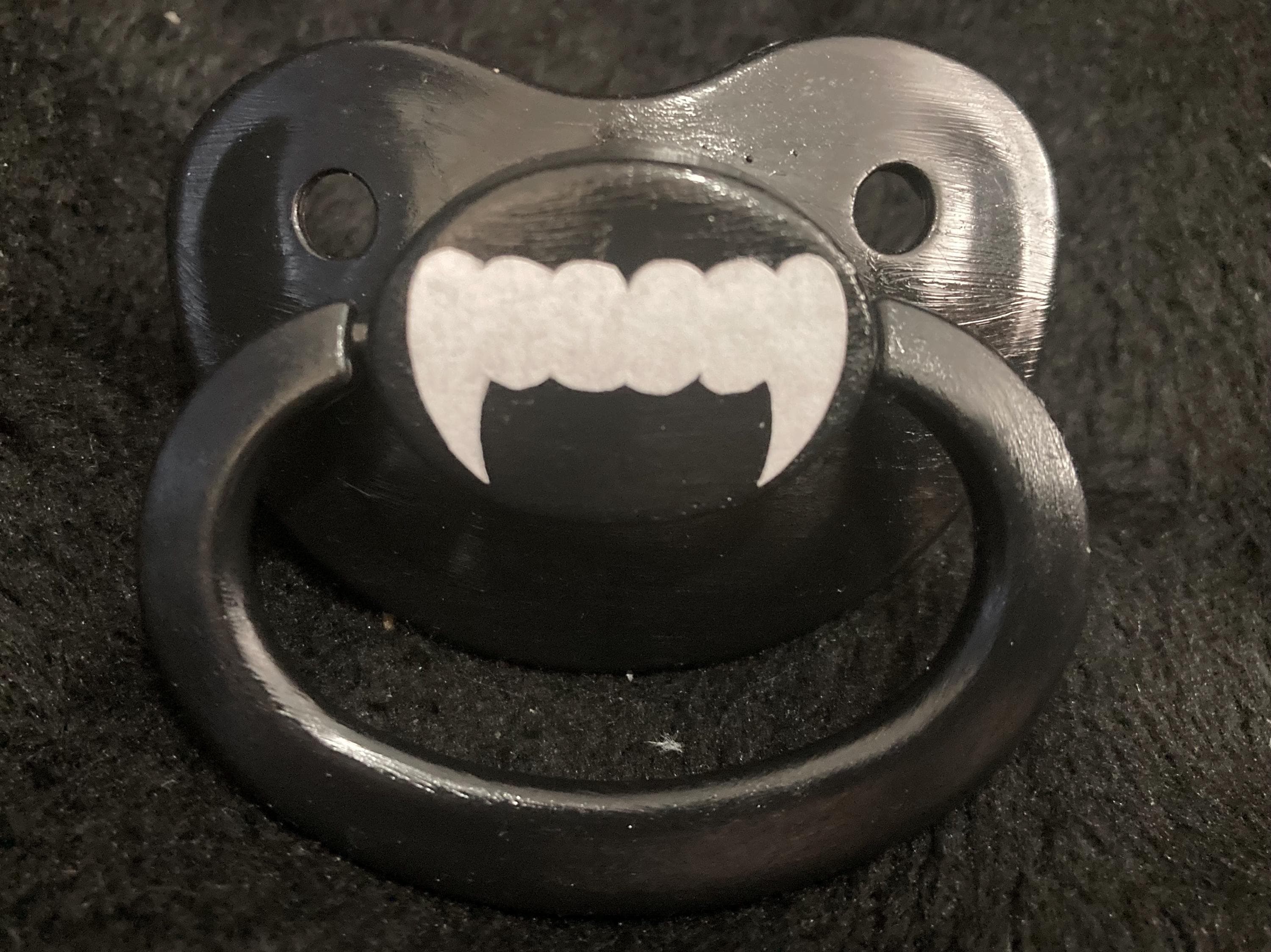 Little Fangs Adult Pacifier, Goth Spooky Halloween Vampire Little Space Gear
